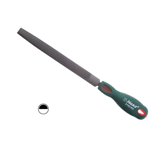 Полукруглый напильник с ручкой Hans 200 мм 5152-8G