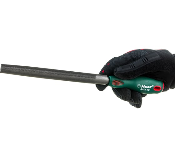 Полукруглый напильник с ручкой Hans 200 мм 5152-8G