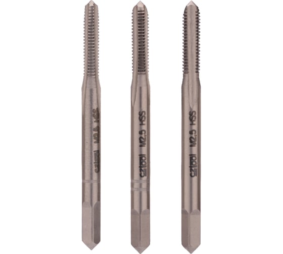 Набор метчиков из 3-х шт. Bucovice Tools М2.5 шаг 0.45 мм HSS 140025-3