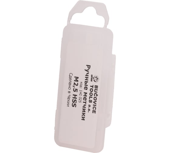 Набор метчиков из 3-х шт. Bucovice Tools М2.5 шаг 0.45 мм HSS 140025-3