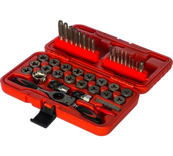 Набор метчиков и плашек МАСТАК SK-5 1/8"-1/2" кейс, 40 предметов 351-10040C
