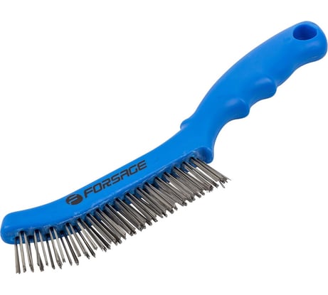 Ручная щетка по металлу в пластиковом корпусе Forsage проволока из нержавеющей стали, 2x19 рядов F-340121314(17417)