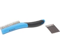 Щетка по металлу ручная в пластиковом корпусе с прорезиненной рукояткой Forsage, нержавеющая сталь, 4x16 рядов F-340121218 F-340121218(17413)