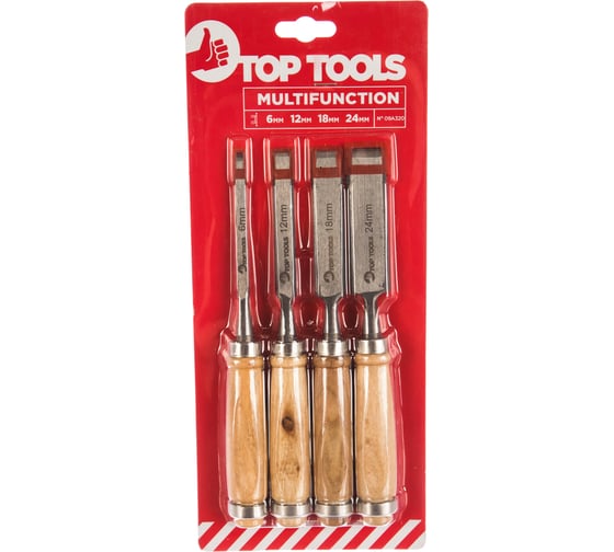 Набор стамесок (6-24 мм, 4 штуки) Top Tools 09A320