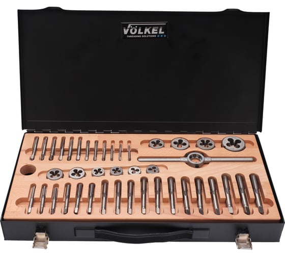 Набор метчиков и плашек VOELKEL M3-M12 HSS-G 49 предметов V48003 1