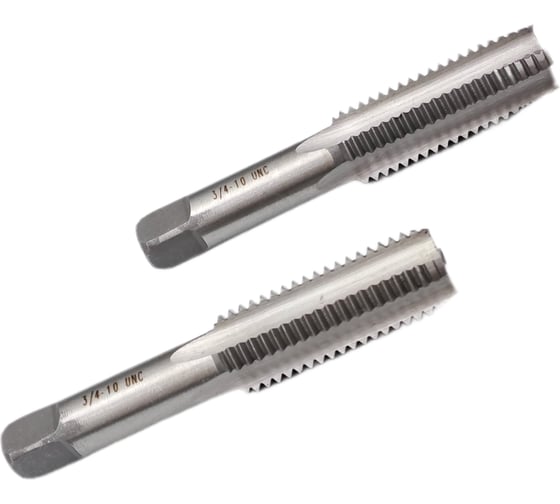 Метчик TORNERI дюймовый UNC 3/4" 10 нитей, комплект из 2-х штук, 9ХС 043897