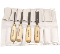 Набор стамесок 8, 10, 16, 26мм (полукруглая РК, 4 штуки, в сумке-скрутке) Петроградъ М00012811