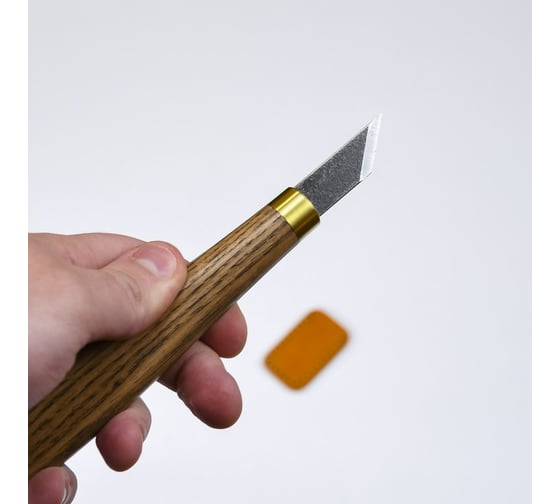 Резчицкий нож, косая заточка 40град, 165мм/35мм Петроградъ М00014065