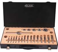 Набор метчиков и плашек VOELKEL UNC 1/4-1/2 HSS-G 27 предметов V48050