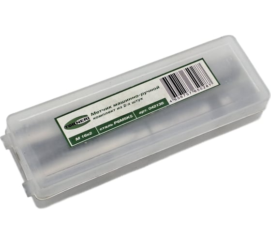 Метчик TORNERI машинно-ручной М16x2 комплект из 2-х штук Р6М5К5 042138