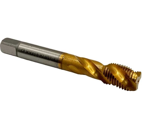 Метчик TORNERI машинно-ручной М14x1.5 ISO 529 для глухих отверстий с винтовой канавкой с покрытием TiN HSSE 043900