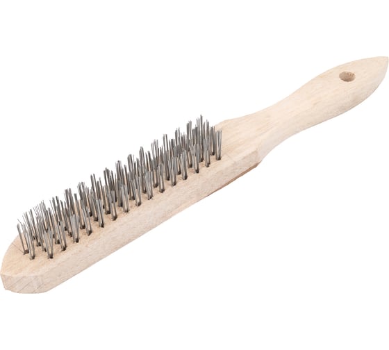 Проволочная щетка, 4 ряда проволоки, деревянная рукоятка Top Tools 14A604