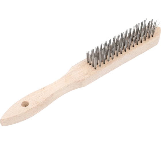 Проволочная щетка, 4 ряда проволоки, деревянная рукоятка Top Tools 14A604