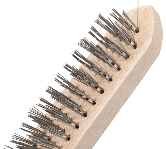 Проволочная щетка, 4 ряда проволоки, деревянная рукоятка Top Tools 14A604
