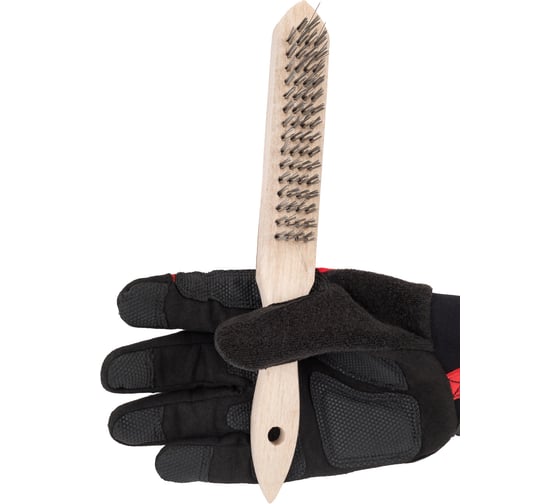 Проволочная щетка, 4 ряда проволоки, деревянная рукоятка Top Tools 14A604