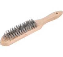 Проволочная щетка, 6 рядов проволоки, деревянная рукоятка Top Tools 14A606
