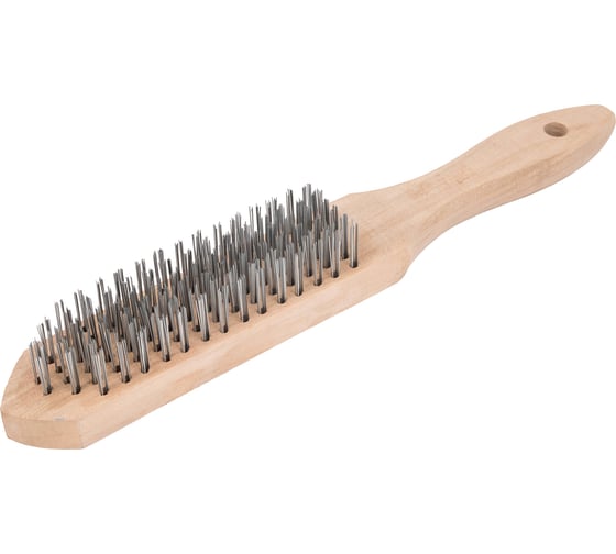 Проволочная щетка, 6 рядов проволоки, деревянная рукоятка Top Tools 14A606 1