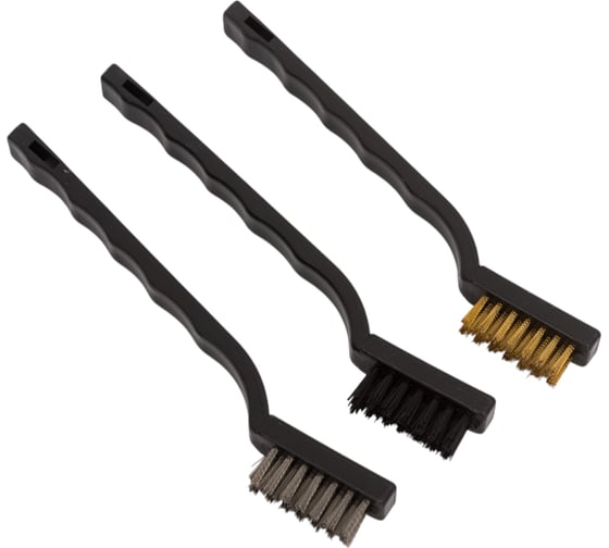 Щетки 180 мм, набор 3 шт., латунь, сталь, нейлон Top Tools 14A618