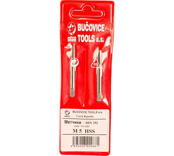 Набор метчиков HSS из 2-х шт. M 5 шаг 0.8 мм Bucovice Tools 144050