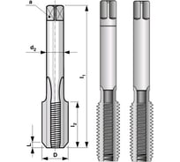 Набор метчиков HSS из 2-х шт. M 7 шаг 1.0 мм Bucovice Tools 144070
