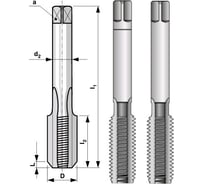 Набор метчиков HSS из 2-х шт. M18 шаг 2.50 мм Bucovice Tools 144180