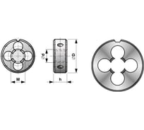 Плашка Bucovice Tools M 10 Шаг 1.25 115CrV3 30x11мм 210101