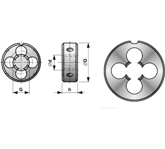 Плашка Bucovice Tools трубная G 1/8" -28 115CrV3 30x11мм 212180