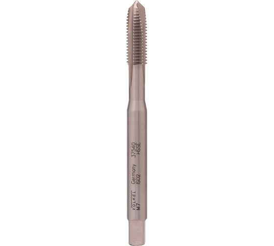 Машинный метчик VOELKEL М7 шаг 1.0 мм HSSE DIN371 V37540 1