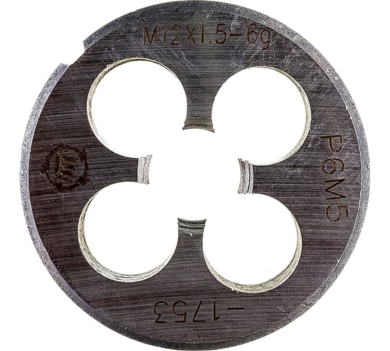 Плашка ООО "ТМТ ГРУПП" М12х1.5 Р6М5 6g 137172