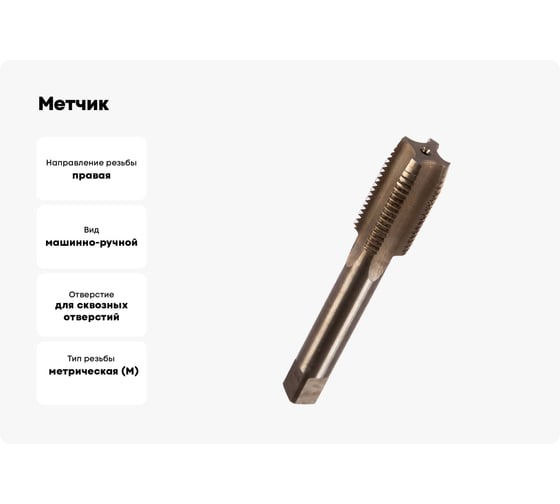Метчик М20x2 м/р Р6М5 HORTZ 203725