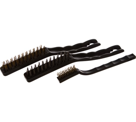 Стальные щетки STAYER MASTER с пластмассовой ручкой, в наборе 3шт 3515-H3