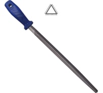 Трехгранный напильник 200мм №2 сталь У13, с пластиковой ручкой GRIFF 034354