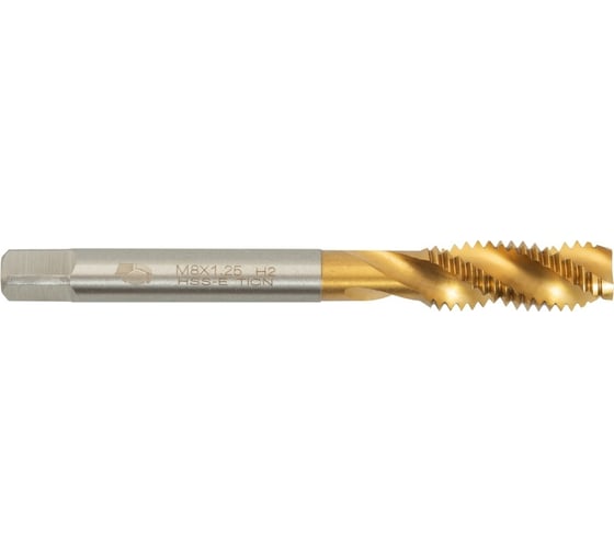 Метчик SDW TOOLS м/р м8,0x1,25 p6m5к5 tin гост 17933-72, с винтовой канавкой, tn00027