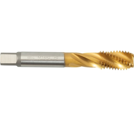 Метчик SDW TOOLS м/р m14x2,0 p6m5к5 tin гост 17933-72, с винтовой канавкой, tn00030 1