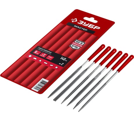 Набор надфилей ЗУБР 140 мм, в чехле, с ручками, 6 шт. 16014-H6