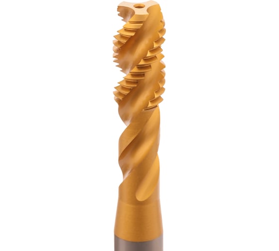 Машинный метчик с винтовой канавкой H-Tools М8 шаг 1.25 DIN371 HSSE-TiN 513X01-C2-0080