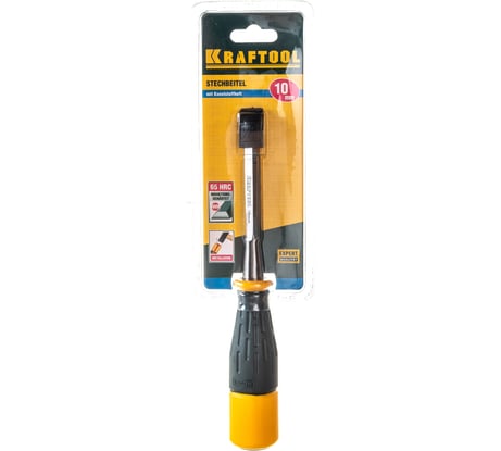 Стамеска, упрочненное полотно, ударопрочная двухкомпонентная ручка, стальной затыльник для ударных работ, 10мм KRAFTOOL EXPERT 1815-10_z01