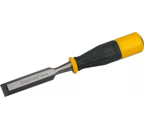 Стамеска, упрочненное полотно, ударопрочная двухкомпонентная ручка, стальной затыльник для ударных работ, 20мм KRAFTOOL EXPERT 1815-20_z01