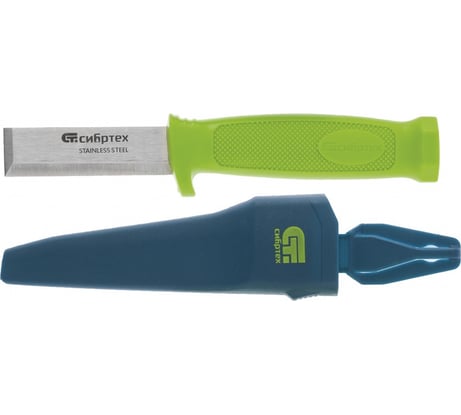Нож-стамеска с чехлом, 195 мм лезвие - 75 мм СИБРТЕХ 79018