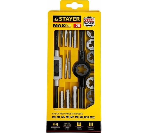 Набор метчиков и плашек STAYER MASTER 20 предметов 28012-H20