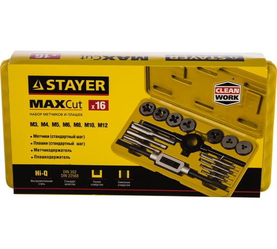 Набор метчиков и плашек STAYER MASTER 16 предметов 28010-H16_z01