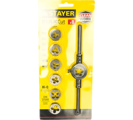 Набор плашек STAYER MASTER плашкодержатель, плашки 7шт, 8 предметов 28015-H8_z01