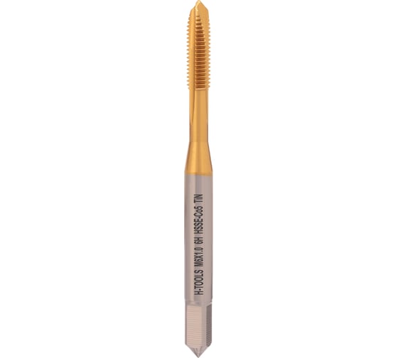 Метчик H-Tools машинный М6 шаг 1.0 DIN371 HSSE-TiN 113X01-C2-0060 1
