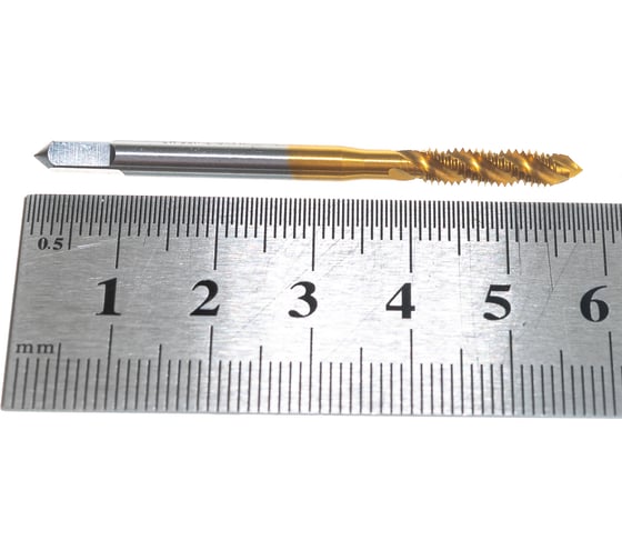 Метчик M4x0,7 HSS M2 TiN спиральный ПрофОснастка №411 арт. 50221011