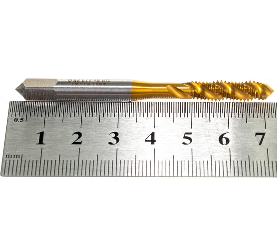 Метчик M6x1 HSS M2 TiN спиральный ПрофОснастка №419 арт. 50221019