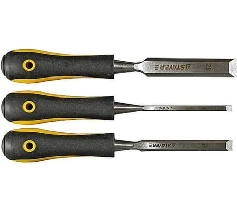 Набор стамесок STAYER PROFI, с двухкомпонентной ручкой, 6; 12; 20мм, 3шт 18205-H3