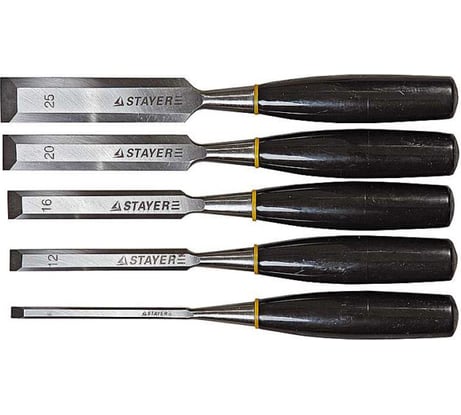Набор стамесок MASTER с пластмассовой ручкой (6; 12; 16; 20; 25 мм; 5 шт). STAYER 1820-H5