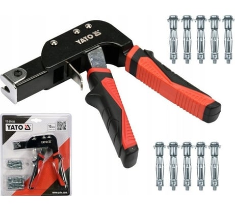 Пистолет YATO для установки дюбелей Молли + 10 дюбелей YT-51450
