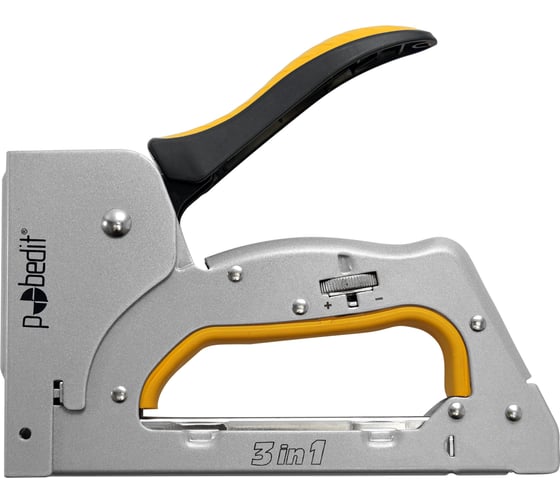 Мебельный степлер 3в1 Pobedit Profi металлический, скобы 6-14 мм 2916420 1
