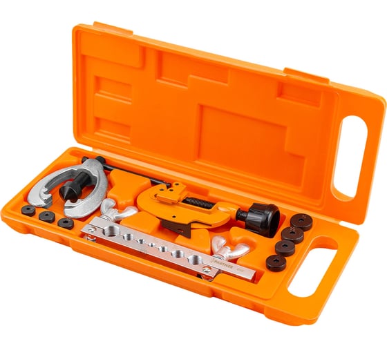 Набор для развальцовки трубок Partner 3/16", 1/4", 5/16", 3/8", 7/16", 1/2", 5/8", в кейсе, 10 предметов PA-656(16036)